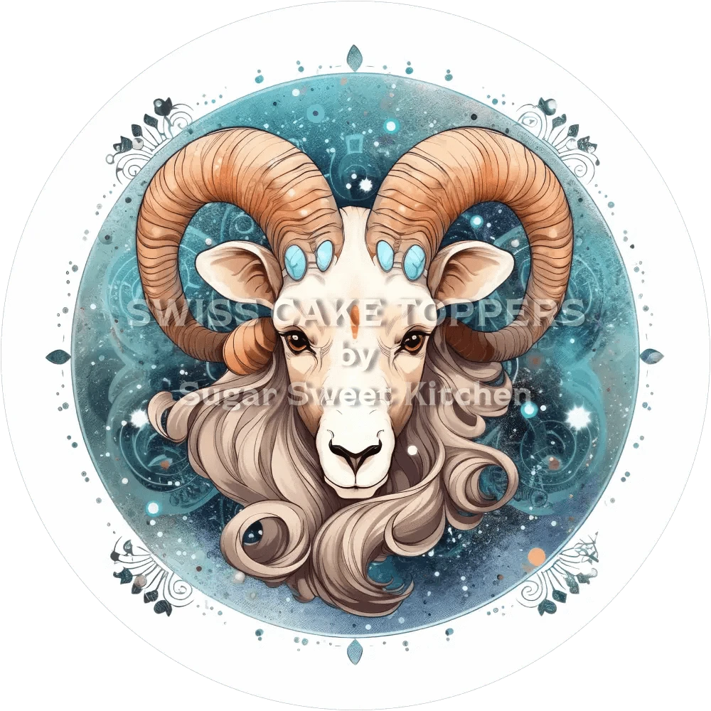Sternzeichen Widder-Tortenaufleger3 - personalisierbar - Fondant- Torten- & Cupcakeaufleger Sugar Sweet Kitchen