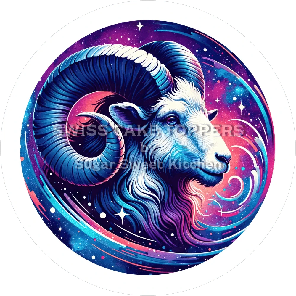 Sternzeichen Widder-Tortenaufleger5 - personalisierbar - Fondant- Torten- & Cupcakeaufleger Sugar Sweet Kitchen