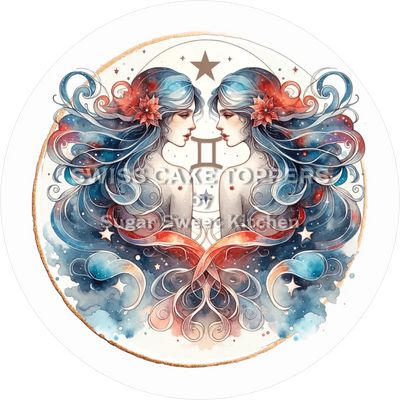 Sternzeichen Zwilling-Tortenaufleger4 - personalisierbar