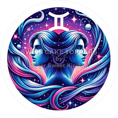 Sternzeichen Zwilling-Tortenaufleger5 - personalisierbar