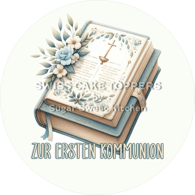 Stilvoller Tortenaufleger Kommunion4 - personalisierbar
