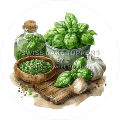 Stilvoller Tortenaufleger mit Kräutern3 - personalisierbar