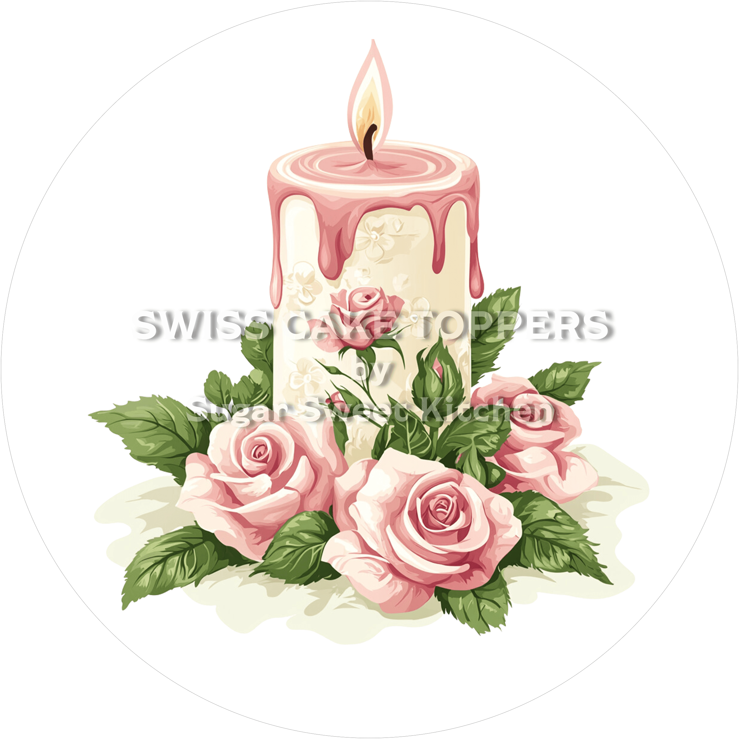 Stilvoller Tortenaufleger - Taufe2 - personalisierbar - Fondant- Torten- & Cupcakeaufleger Sugar Sweet Kitchen