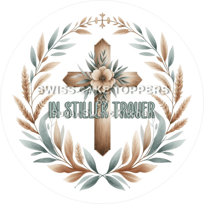 Stilvoller Trauer-Tortenaufleger2 - personalisierbar