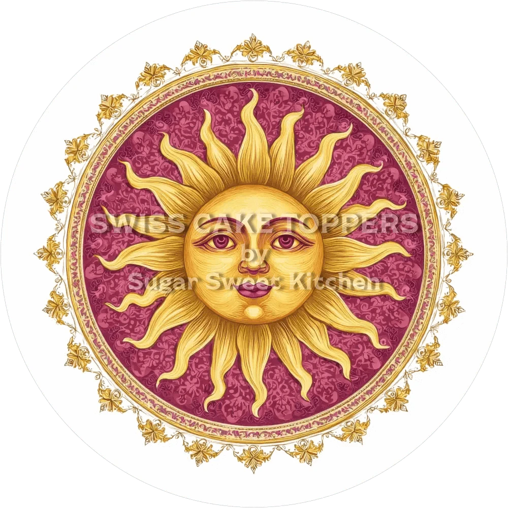 Strahlender Sonne-Tortenaufleger28 - personalisierbar - Fondant- Torten- & Cupcakeaufleger Sugar Sweet Kitchen