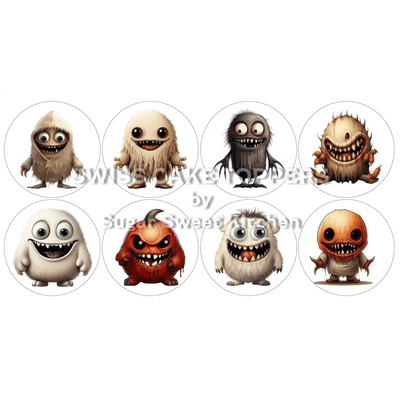 Süsse Monster-Cupcakes- & Dessertaufleger1 - personalisierbar
