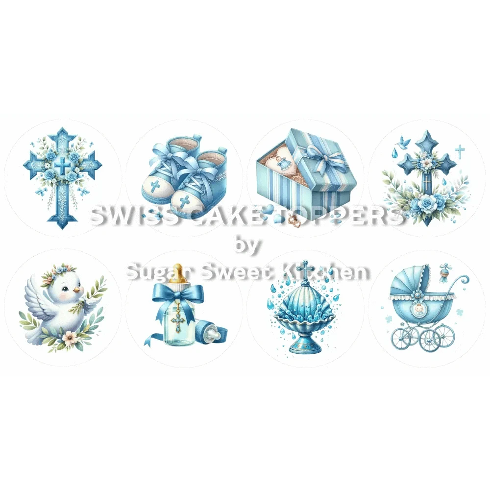 Süsse Taufe-Cupcakes- & Dessertaufleger1 - personalisierbar - Fondant- Torten- Cupcakeaufleger Sugar Sweet Kitchen