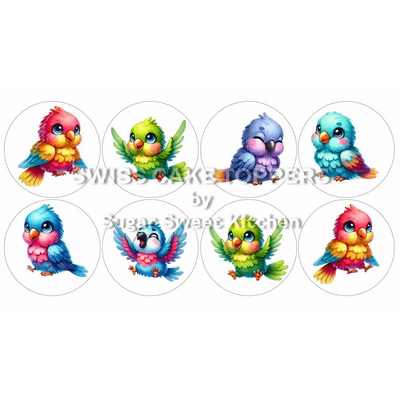 Süsse Vogel-Cupcakes- & Dessertaufleger1 - personalisierbar