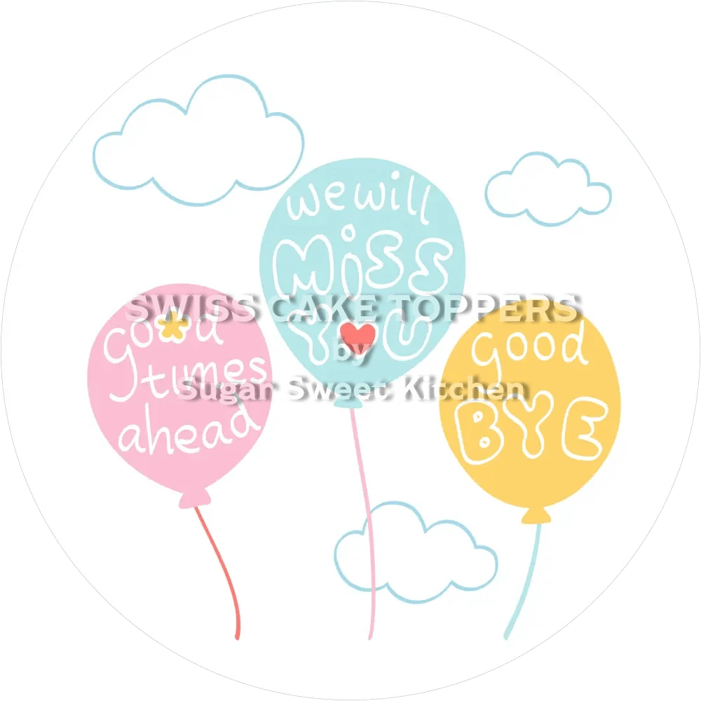 Süsser Abschied-Tortenaufleger - personalisierbar - Fondant- Torten- & Cupcakeaufleger Sugar Sweet Kitchen