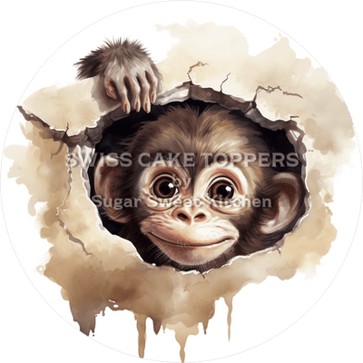 Süsser Affen-Tortenaufleger3 - personalisierbar