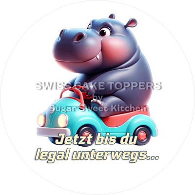 Süsser Auto-Führerschein-Tortenaufleger7 -  personalisierbar