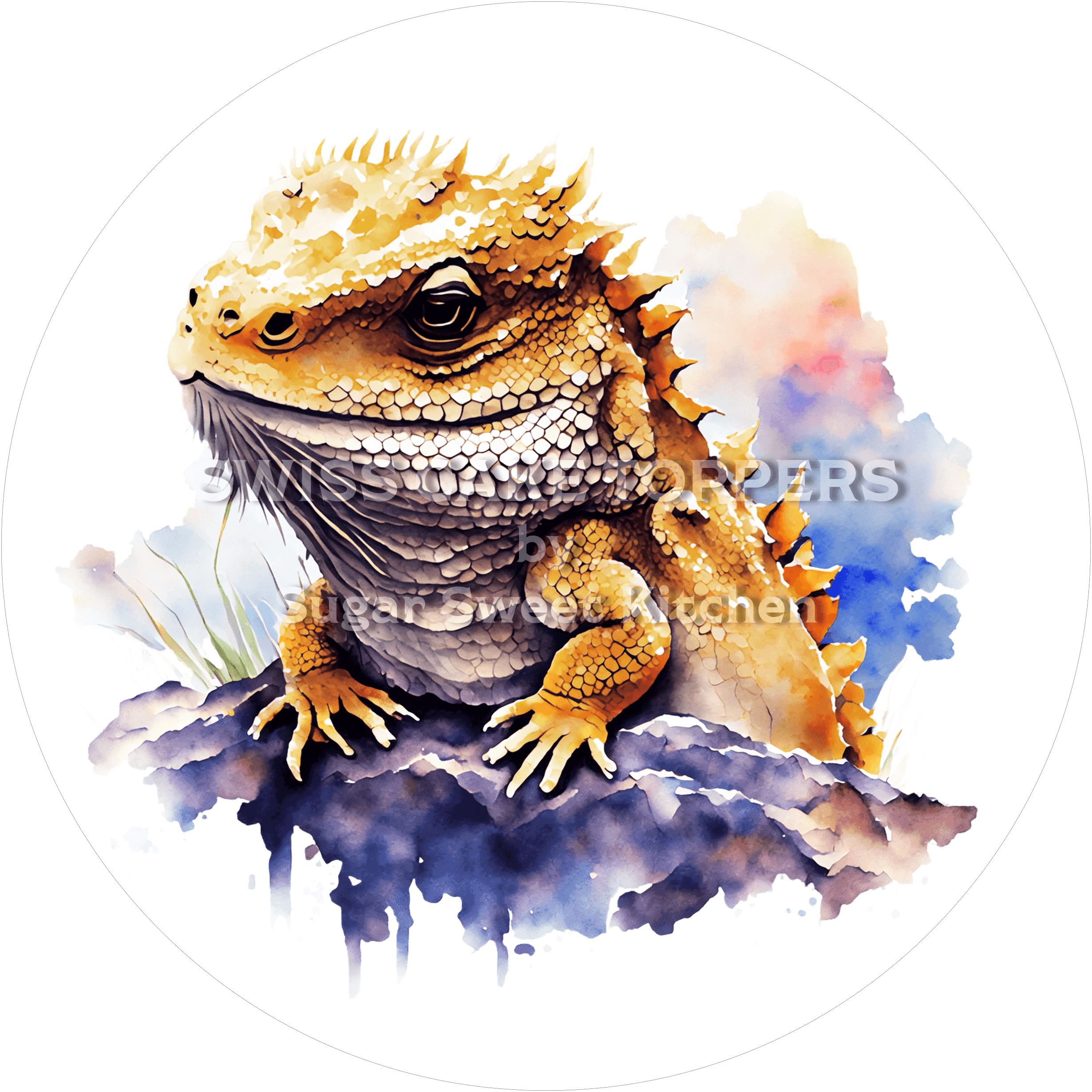 Süsser Bartagamen-Tortenaufleger1 - personalisierbar - Fondant- Torten- & Cupcakeaufleger Sugar Sweet Kitchen