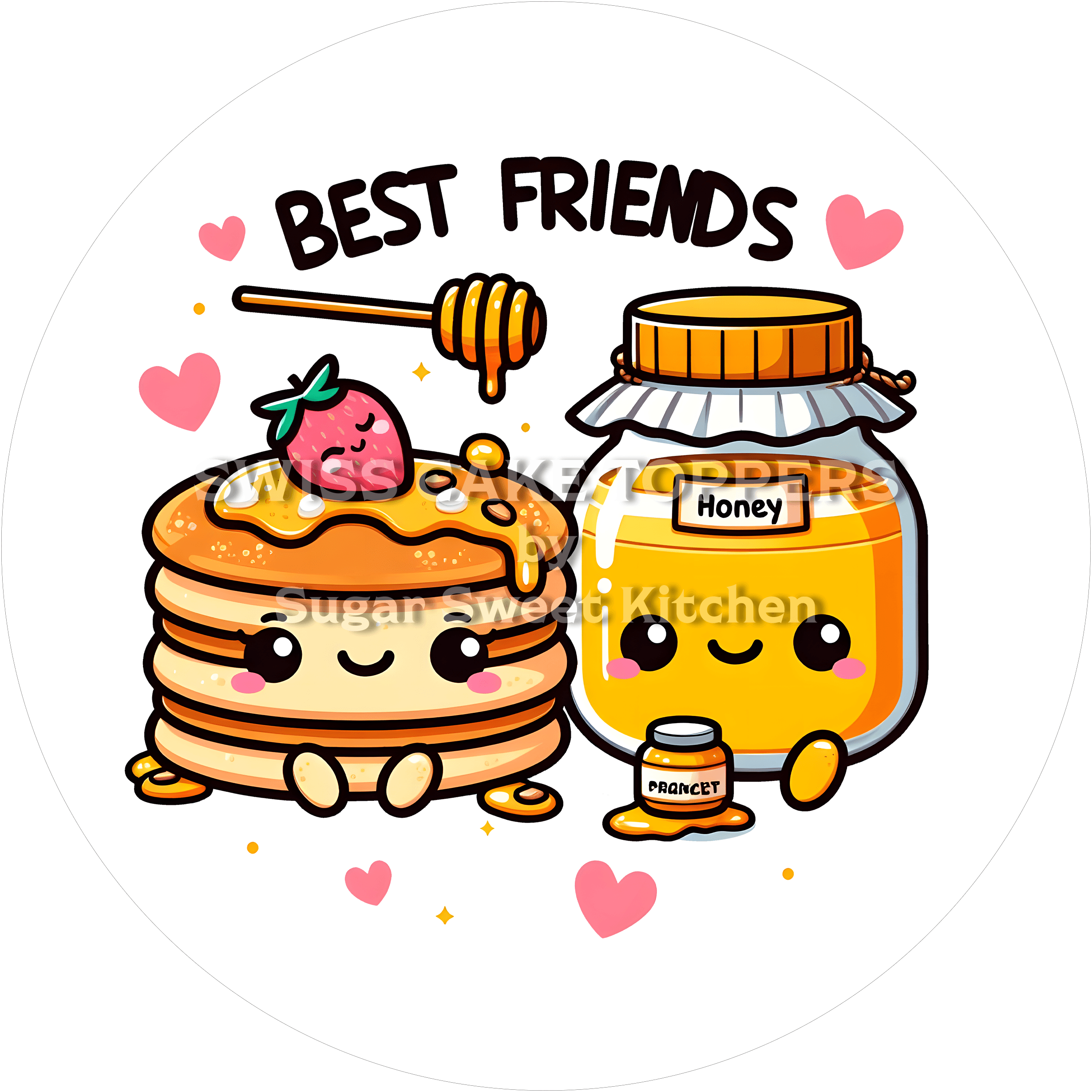 Süsser best Friends-Tortenaufleger - Freunde10 - personalisierbar - Fondant- Torten- & Cupcakeaufleger Sugar Sweet