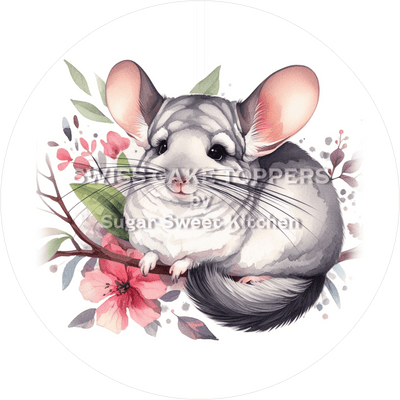 Süsser Chinchilla-Tortenaufleger2- personalisierbar