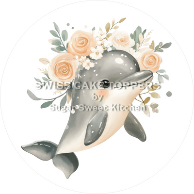 Süsser Delfin-Tortenaufleger6 - personalisierbar