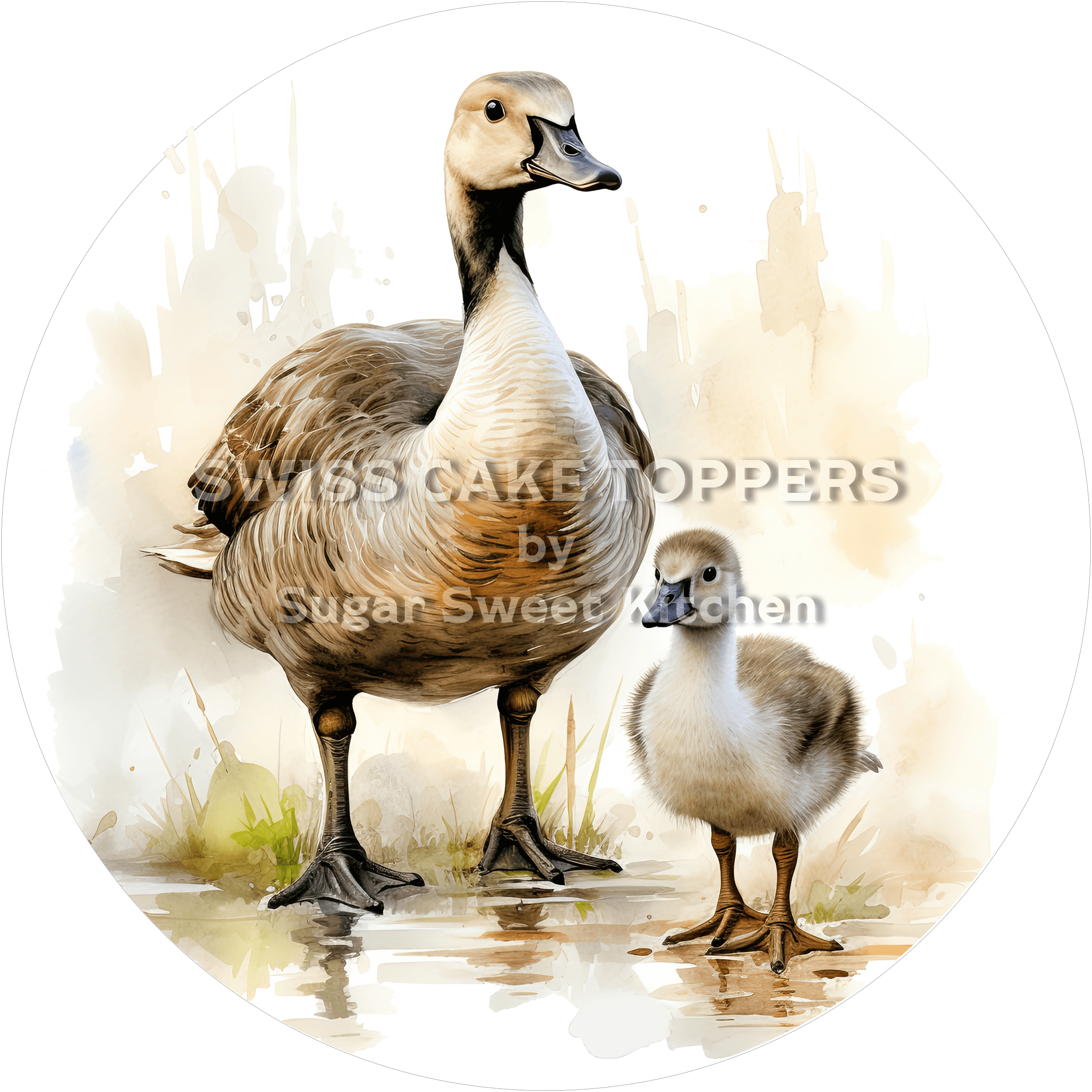 Süsser Gans-Tortenaufleger1 - personalisierbar - Fondant- Torten- & Cupcakeaufleger Sugar Sweet Kitchen