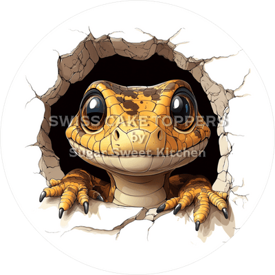Süsser Gecko-Tortenaufleger1 - personalisierbar