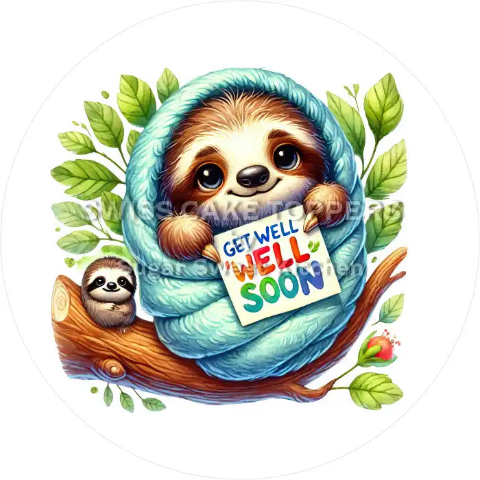 Süsser Get Well Soon-Tortenaufleger 9 - personalisierbar - Fondant- Torten- & Cupcakeaufleger Sugar Sweet Kitchen