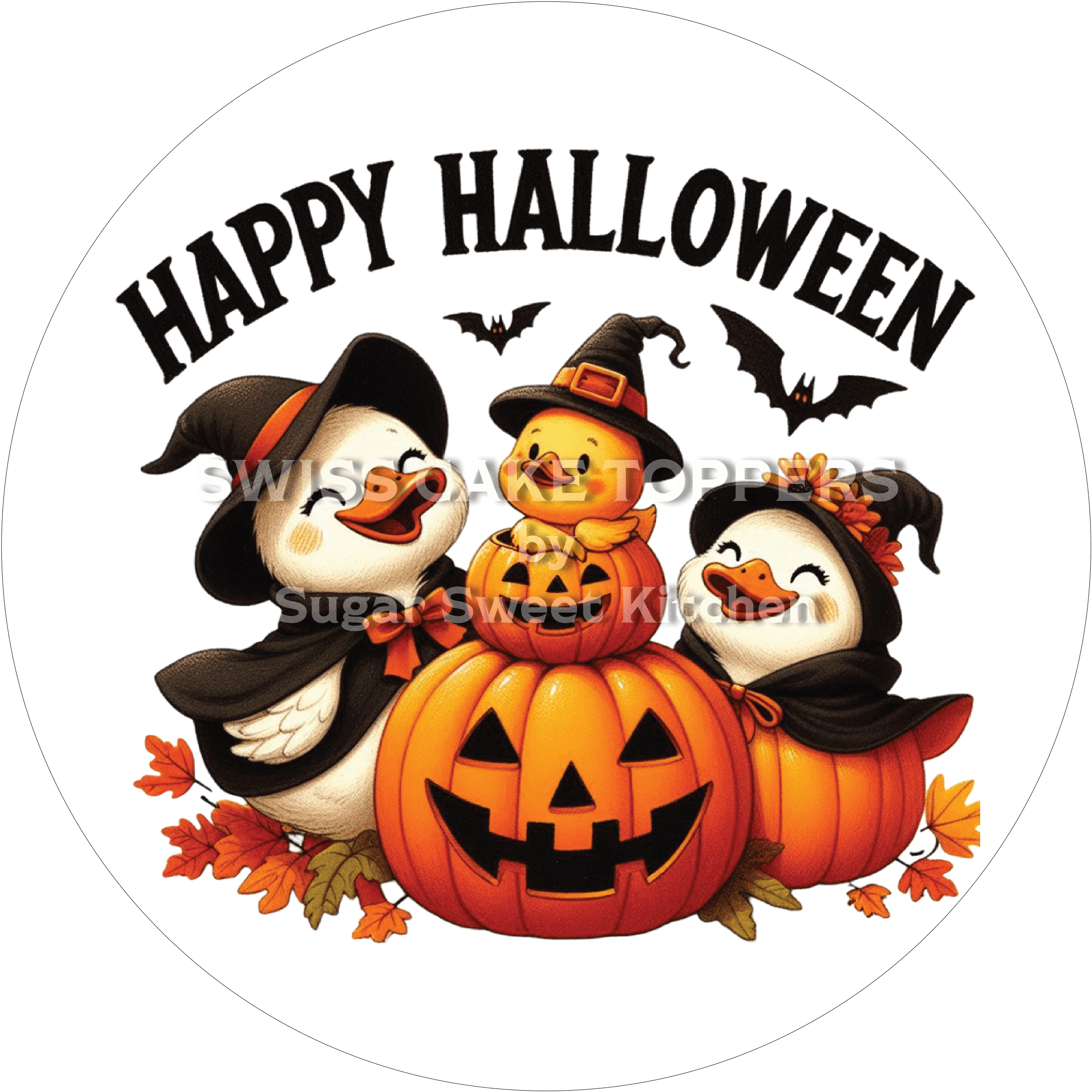 Süsser Halloween-Tortenaufleger2 - personalisierbar - Fondant- Torten- & Cupcakeaufleger Sugar Sweet Kitchen