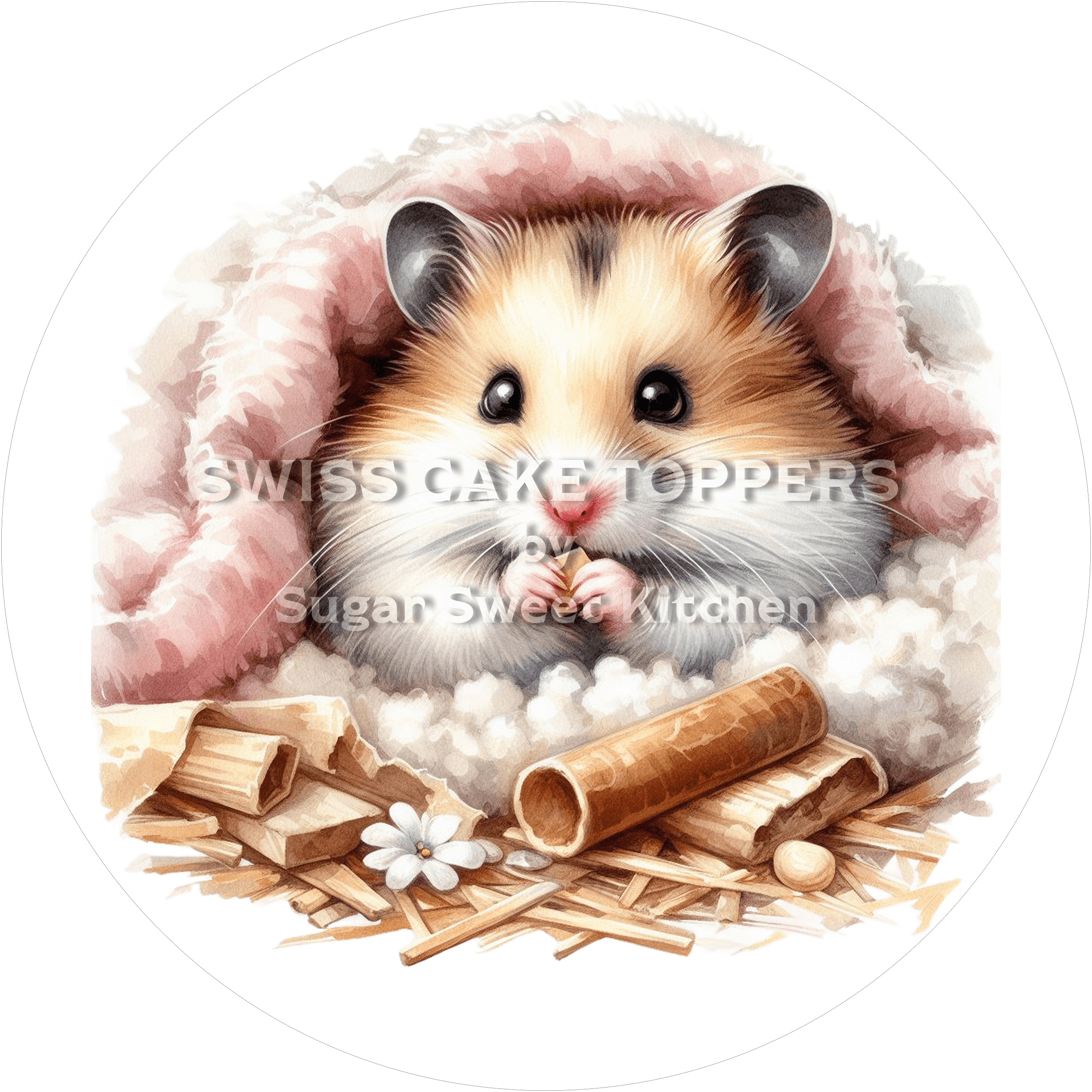 Süsser Hamster-Tortenaufleger1 - personalisierbar - Fondant- Torten- & Cupcakeaufleger Sugar Sweet Kitchen