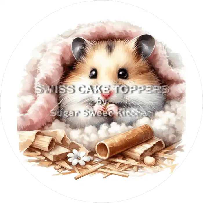 Süsser Hamster-Tortenaufleger1 - personalisierbar - Fondant- Torten- & Cupcakeaufleger Sugar Sweet Kitchen