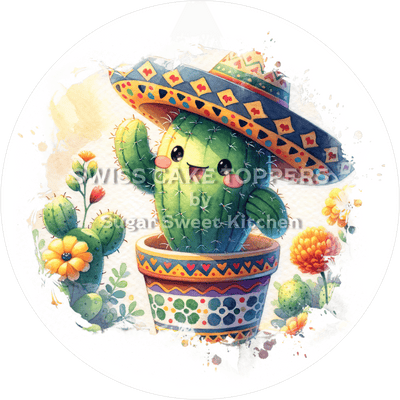 Süsser Kakteen-Tortenaufleger6 - personalisierbar