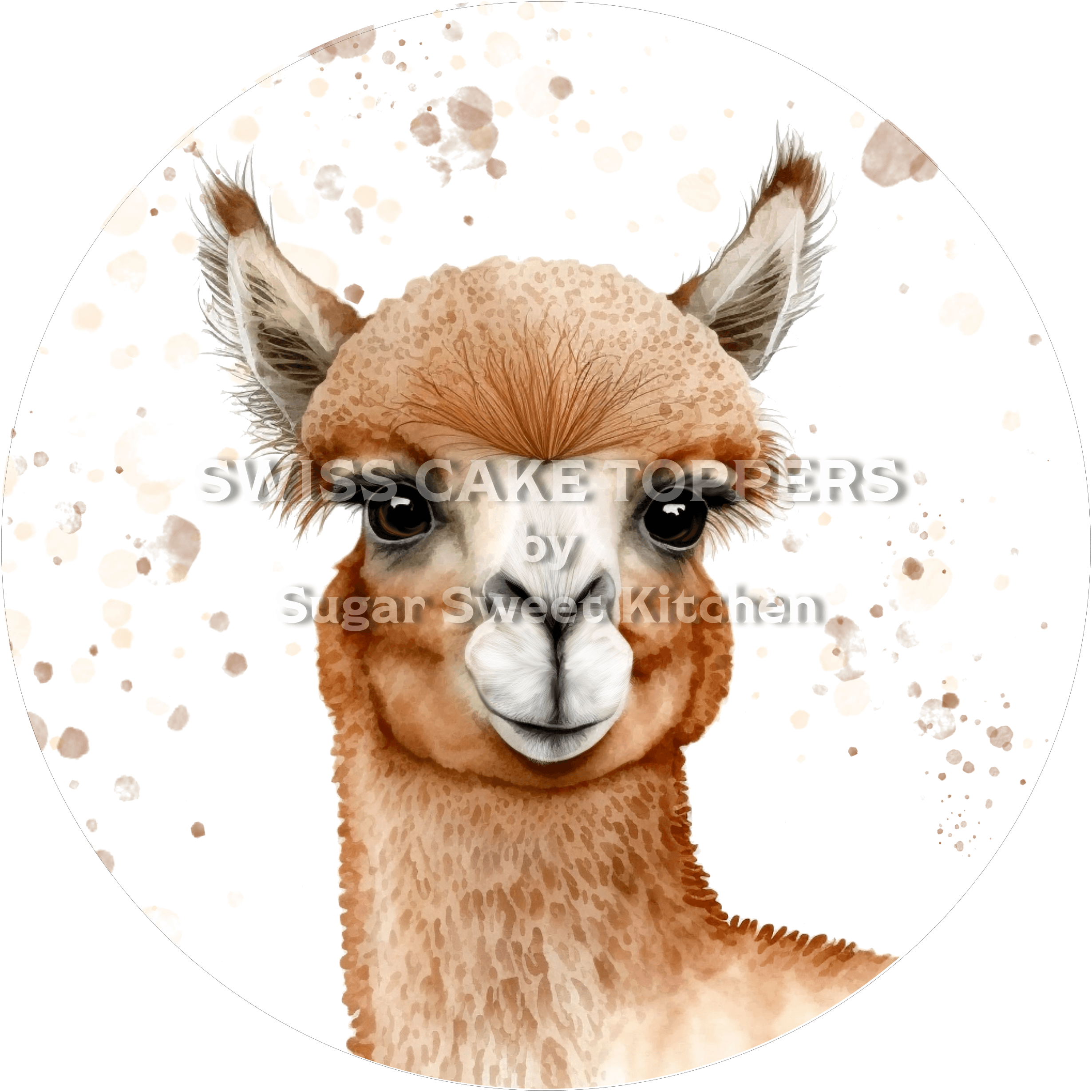 Süsser Lama-Tortenaufleger2 - personalisierbar - Fondant- Torten- & Cupcakeaufleger Sugar Sweet Kitchen
