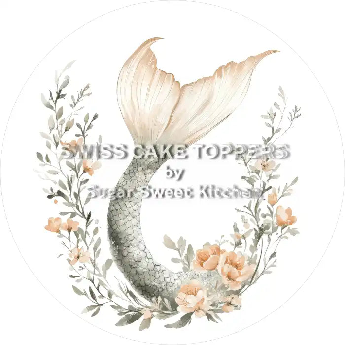 Süsser Mermaid-Tortenaufleger1 - personalisierbar - Fondant- Torten- & Cupcakeaufleger Sugar Sweet Kitchen
