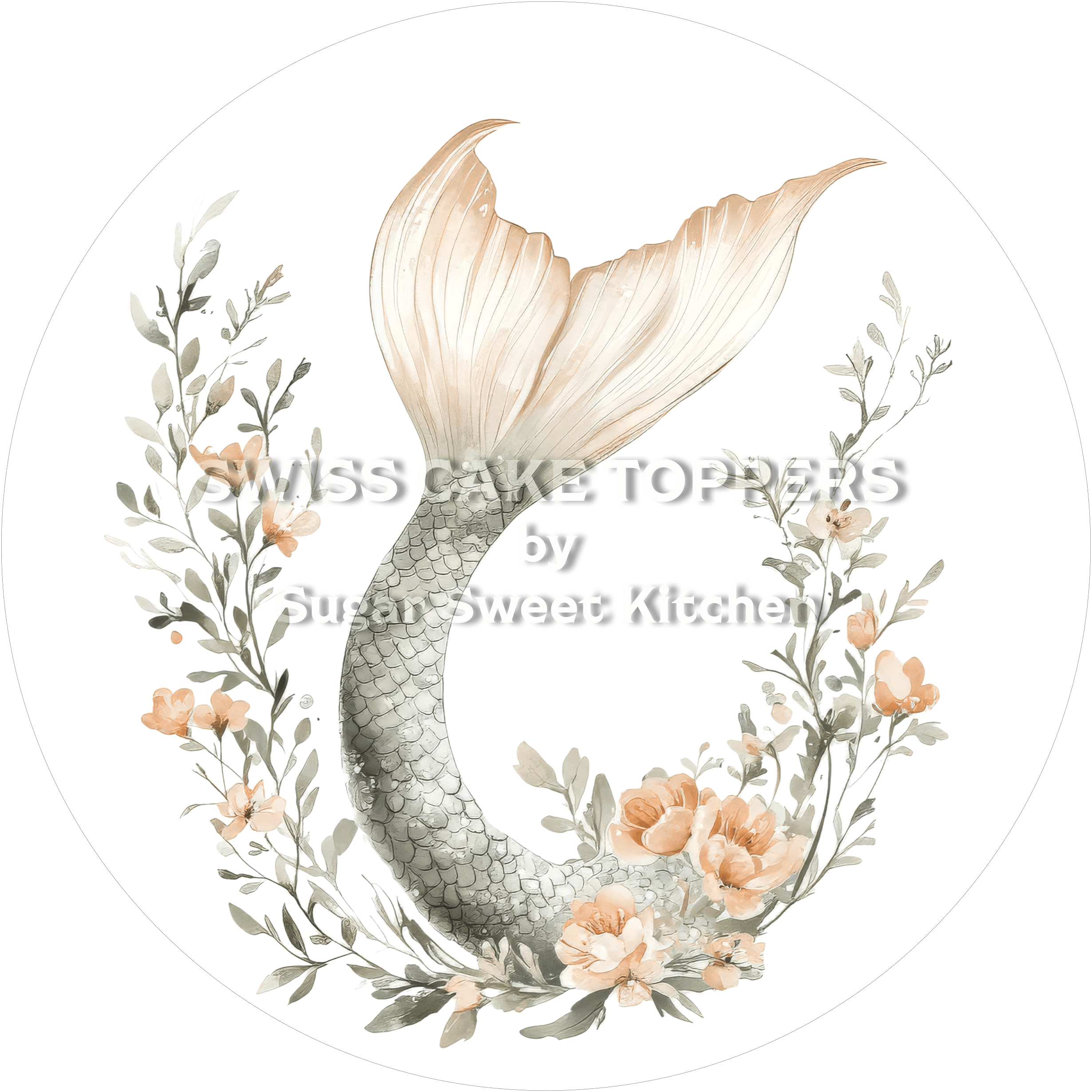 Süsser Mermaid-Tortenaufleger1 - personalisierbar - Fondant- Torten- & Cupcakeaufleger Sugar Sweet Kitchen