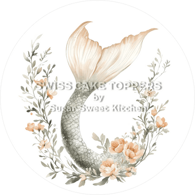 Süsser Mermaid-Tortenaufleger1 - personalisierbar