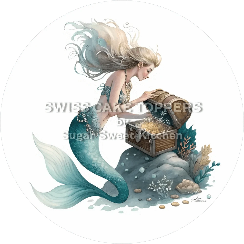 Süsser Mermaid -Tortenaufleger16 - personalisierbar - Fondant- Torten- & Cupcakeaufleger Sugar Sweet Kitchen