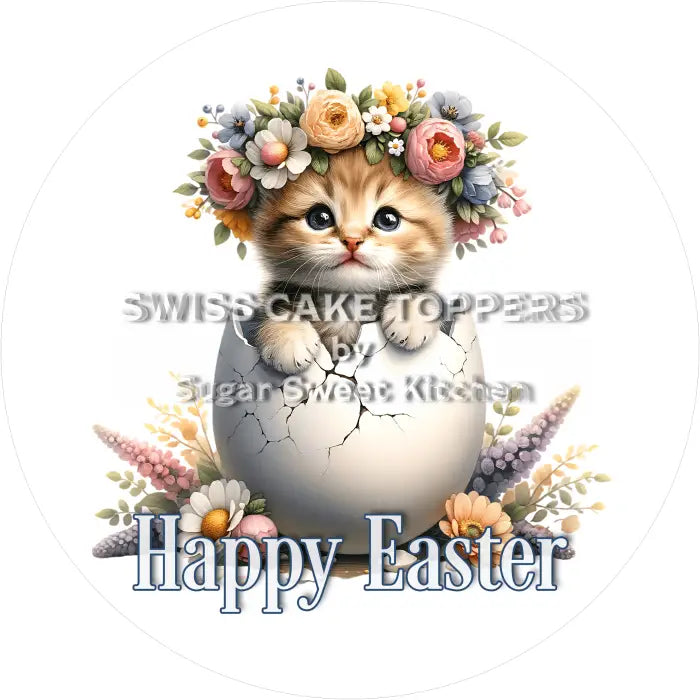 Süsser Oster-Tortenaufleger - Cat4 - personalisierbar - Fondant- Torten- & Cupcakeaufleger Sugar Sweet Kitchen