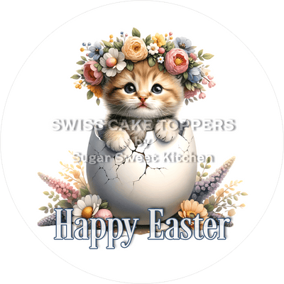 Süsser Oster-Tortenaufleger - Cat4 - personalisierbar