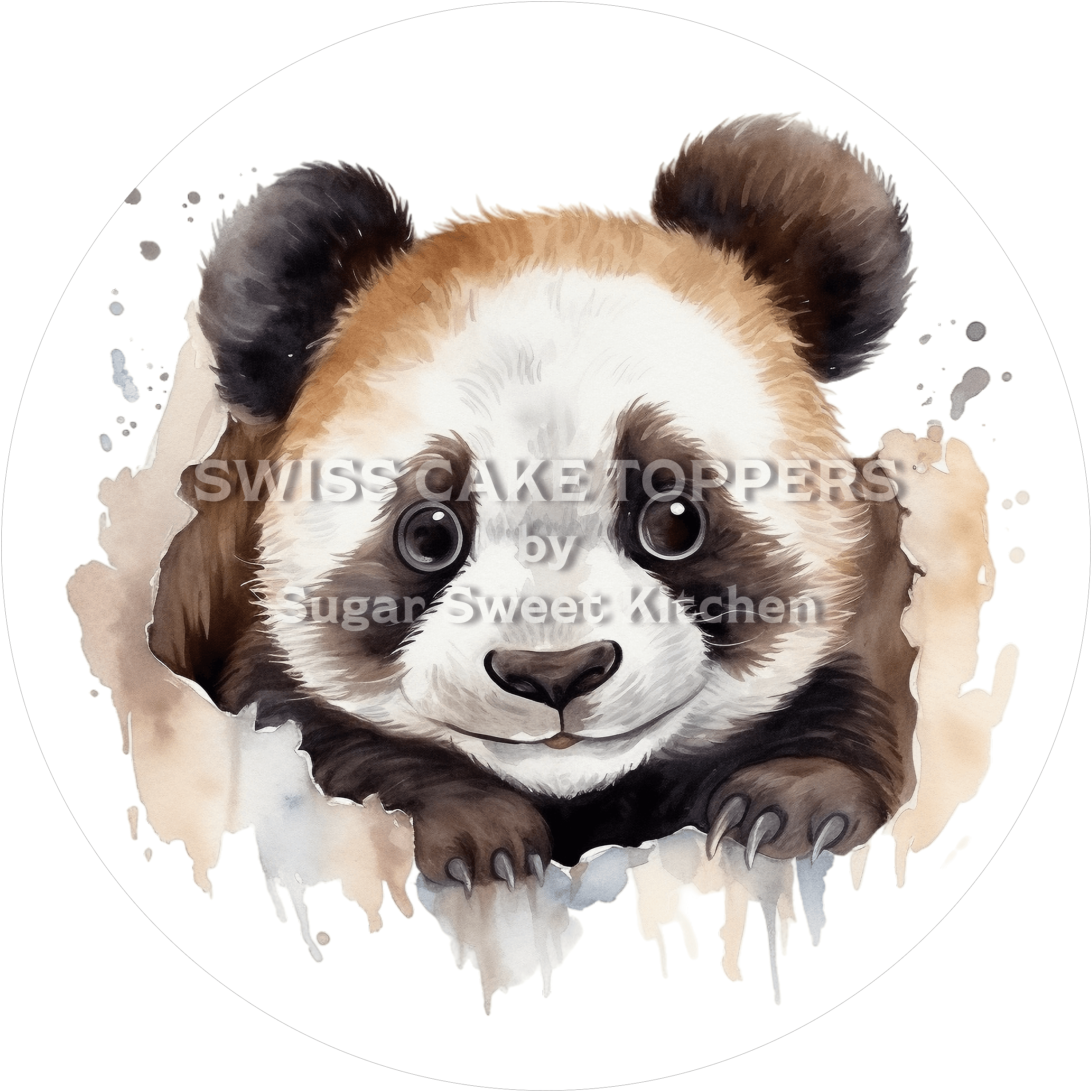 Süsser Panda-Tortenaufleger1 - personalisierbar - Fondant- Torten- & Cupcakeaufleger Sugar Sweet Kitchen