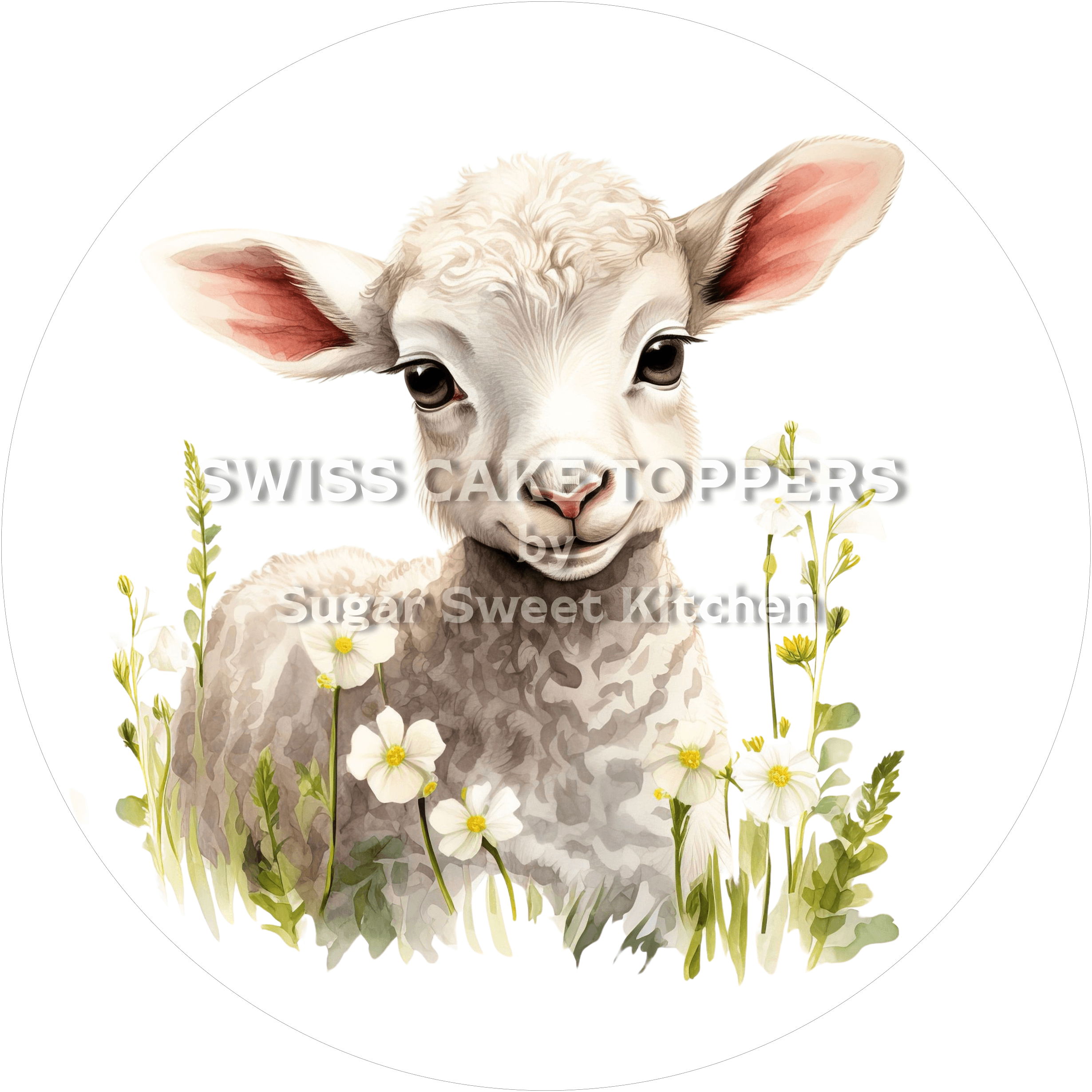 Süsser Schaf-Tortenaufleger2 - personalisierbar - Fondant- Torten- & Cupcakeaufleger Sugar Sweet Kitchen