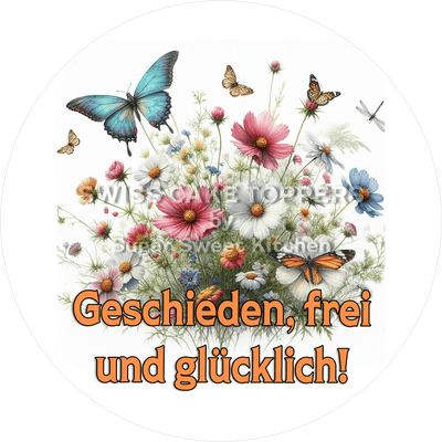 Süsser Scheidungs-Tortenaufleger - Flower24 - personalisierbar