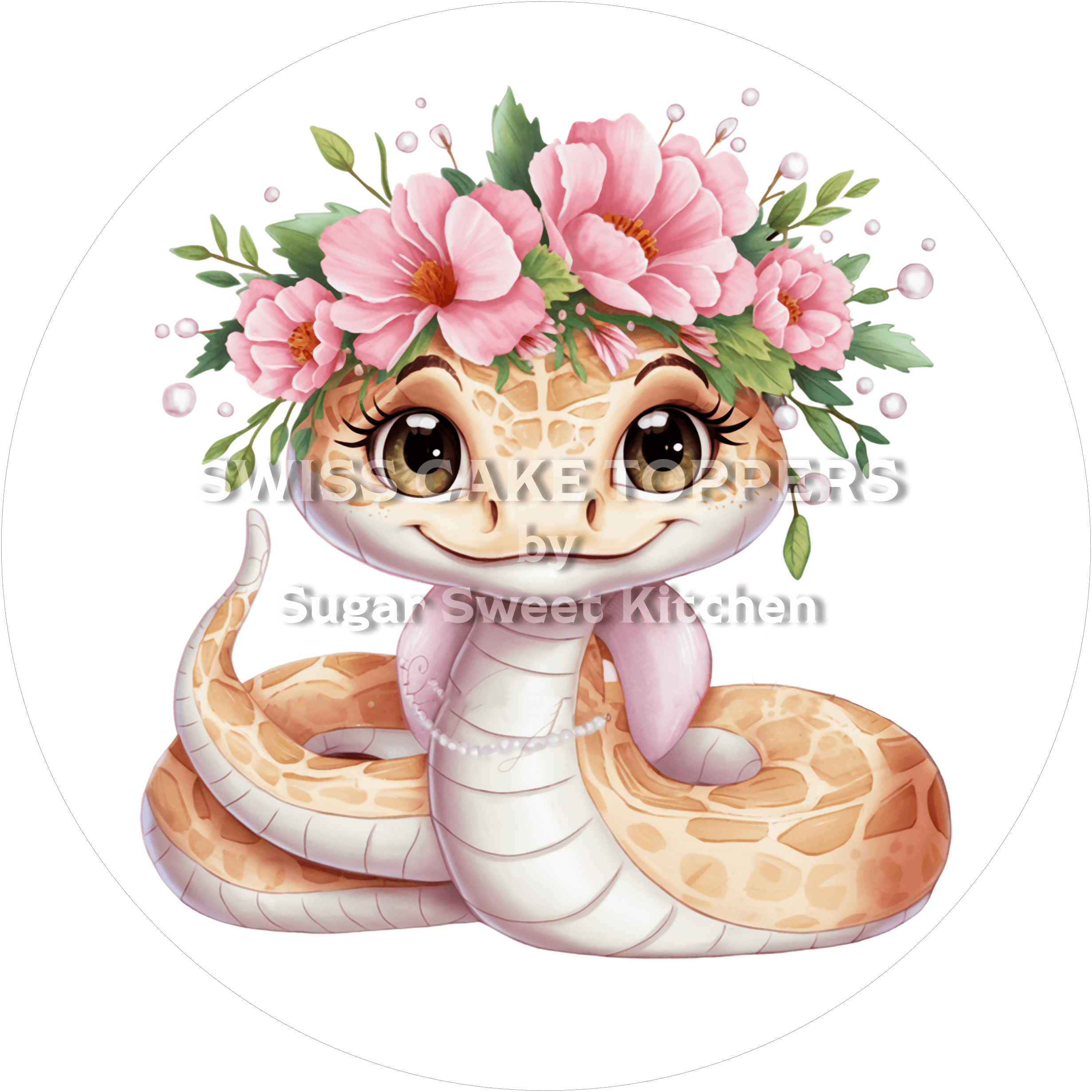 Süsser Schlangen-Tortenaufleger1 - personalisierbar - Fondant- Torten- & Cupcakeaufleger Sugar Sweet Kitchen