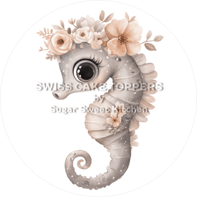 Süsser Seepferdchen-Tortenaufleger1 - personalisierbar