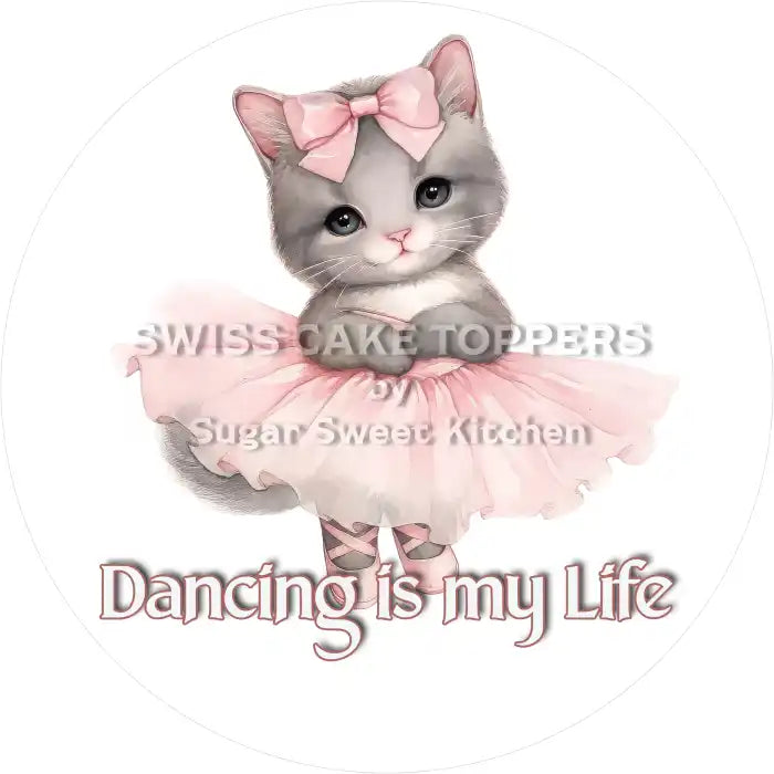 Süsser Tanz-Tortenaufleger - Cat3 - personalisierbar - Fondant- Torten- & Cupcakeaufleger Sugar Sweet Kitchen