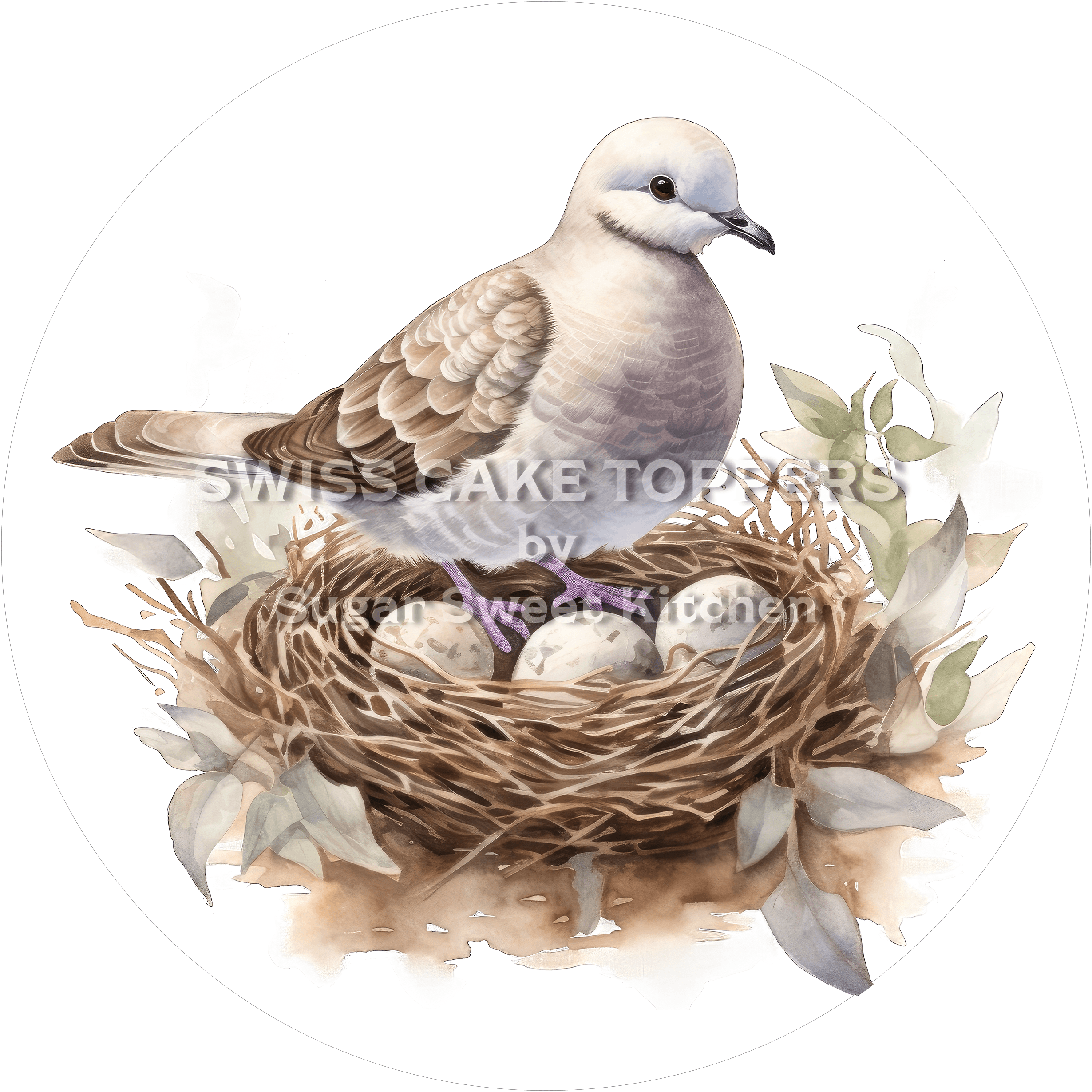 Süsser Tauben-Tortenaufleger15 - personalisierbar - Fondant- Torten- & Cupcakeaufleger Sugar Sweet Kitchen