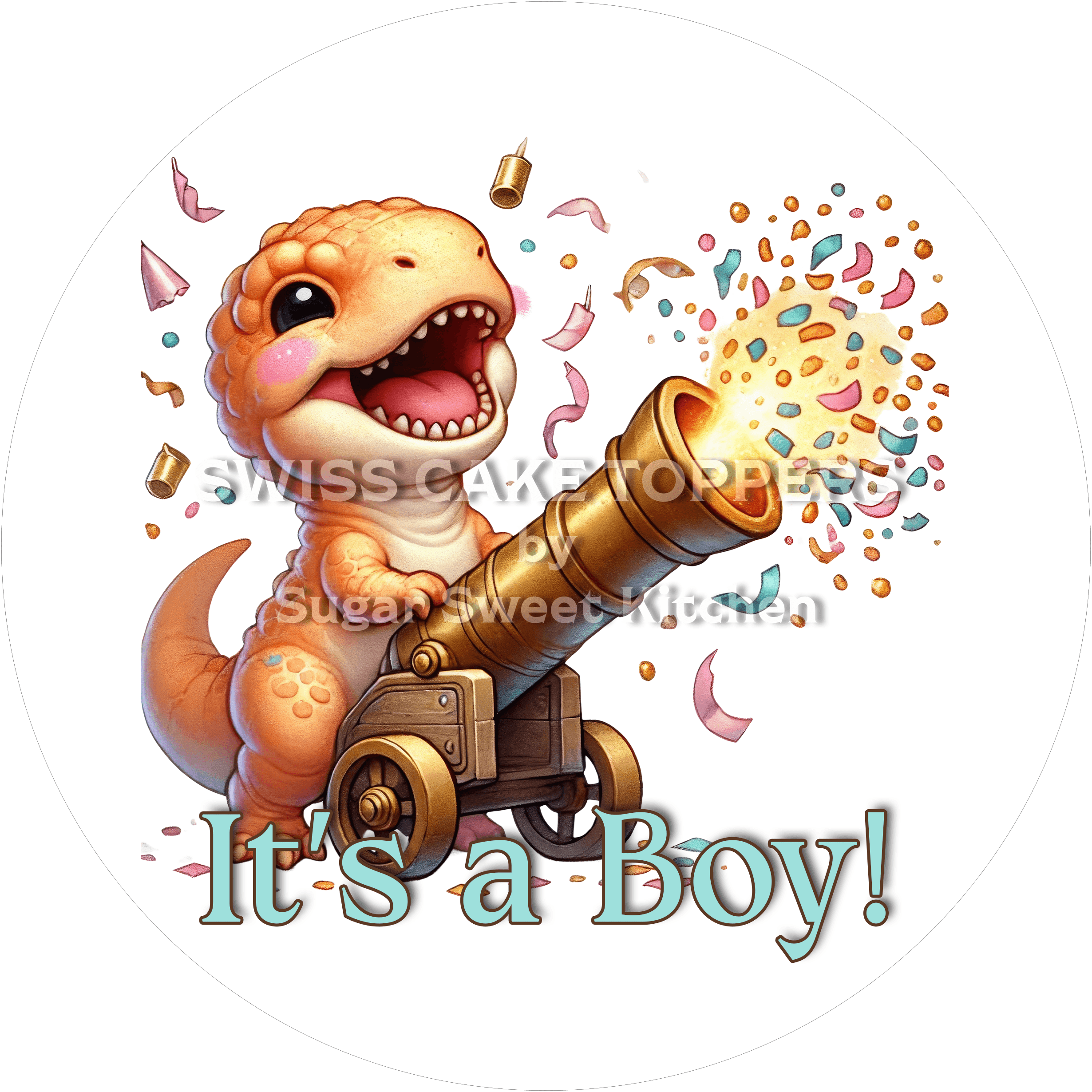 Süsser Tortenaufleger - It’s a Boy1 - personalisierbar - Fondant- Torten- & Cupcakeaufleger Sugar Sweet Kitchen