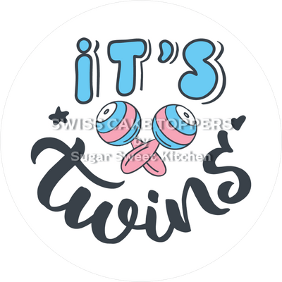 Süsser Tortenaufleger - It's Twins - personalisierbar