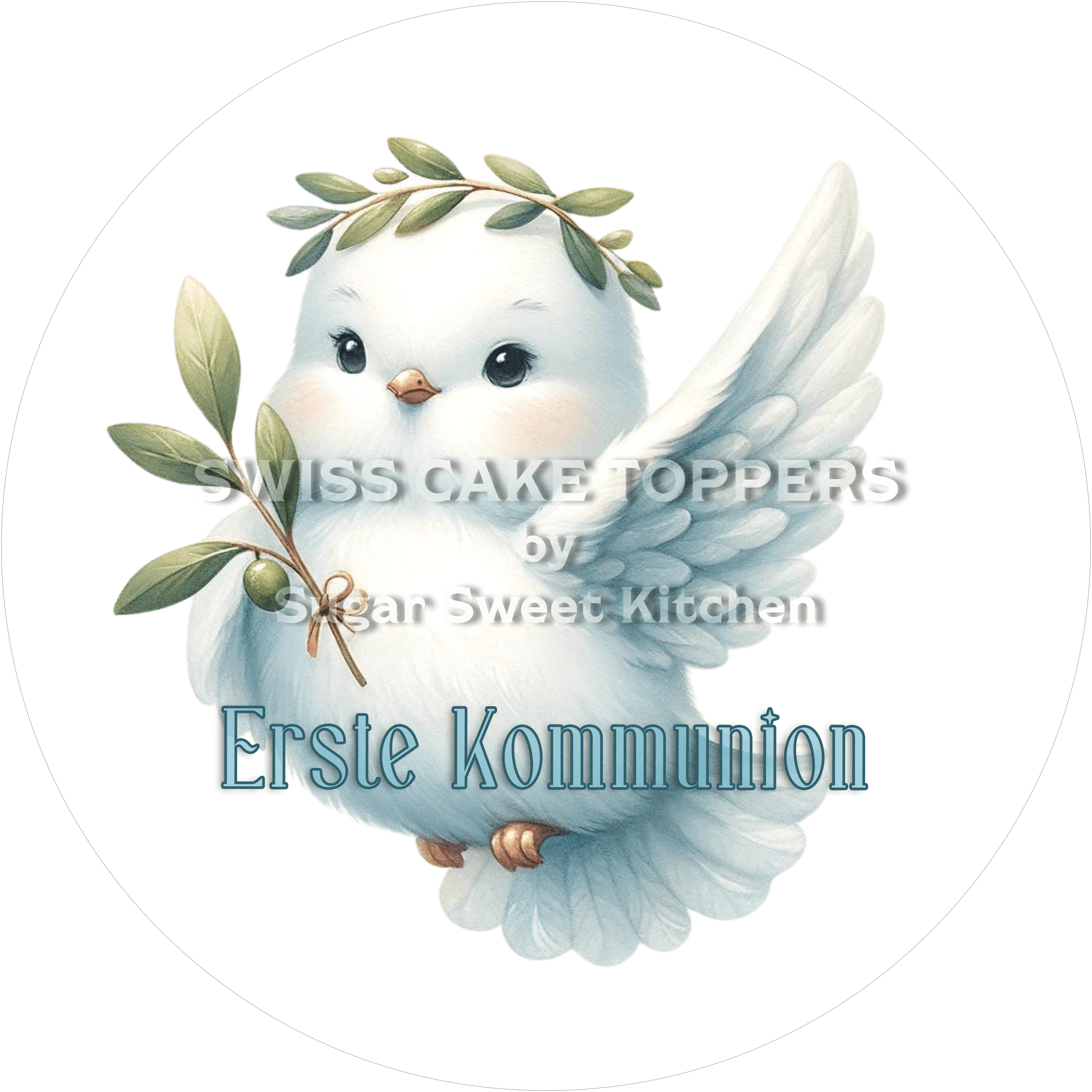 Süsser Tortenaufleger Kommunion2 - personalisierbar - Fondant- Torten- & Cupcakeaufleger Sugar Sweet Kitchen