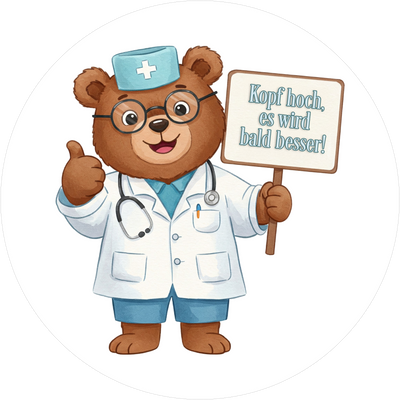 Süsser Tortenaufleger mit Genesungswünschen6 - personalisierbar