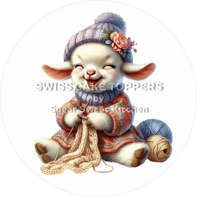 Süsser Tortenaufleger Stricken4 - personalisierbar