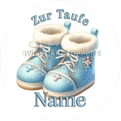 Süsser Tortenaufleger zur Taufe mit Namen