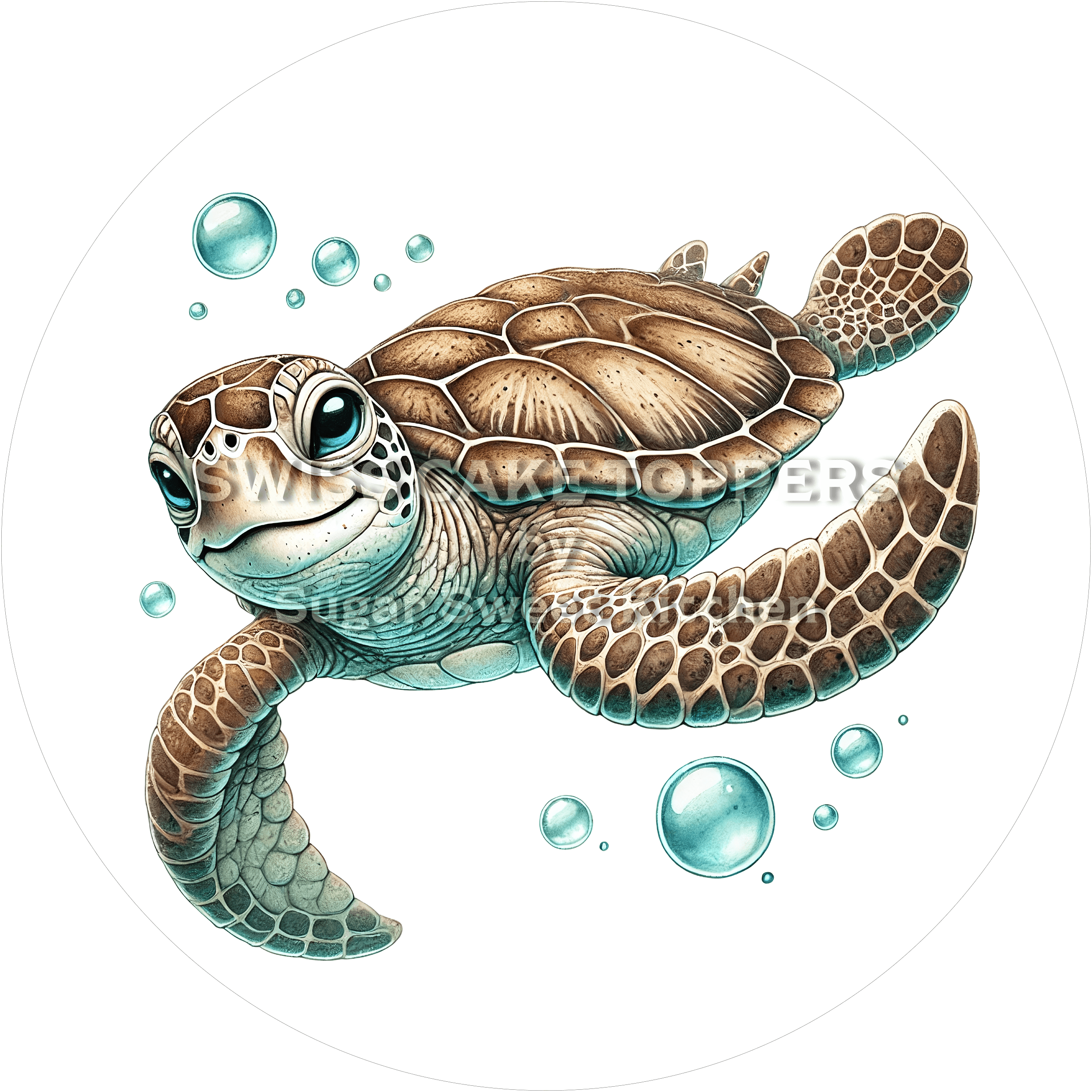 Süsser Turtle-Tortenaufleger9 - personalisierbar - Fondant- Torten- & Cupcakeaufleger Sugar Sweet Kitchen