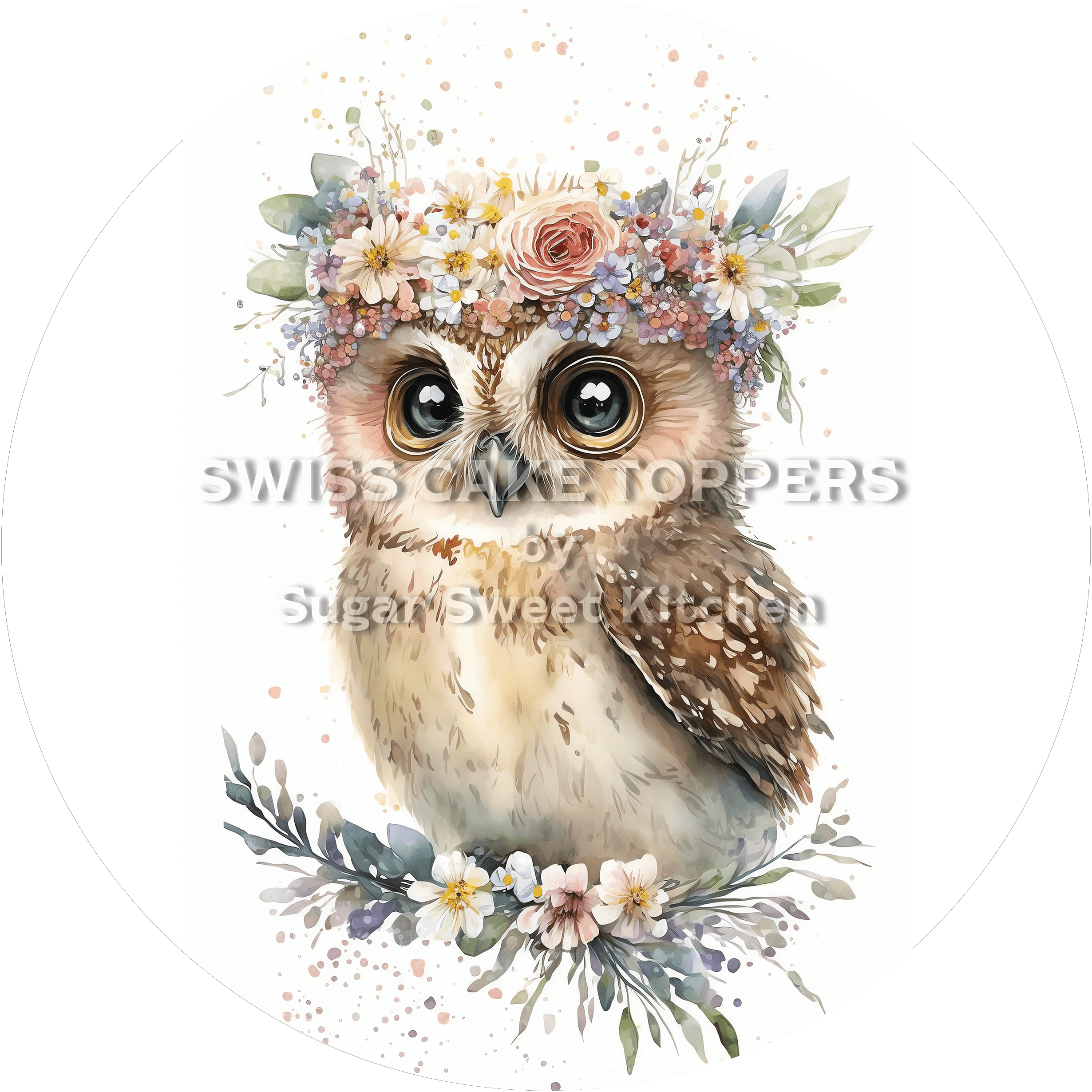 Süsser Uhu-Tortenaufleger26 - personalisierbar - Fondant- Torten- & Cupcakeaufleger Sugar Sweet Kitchen