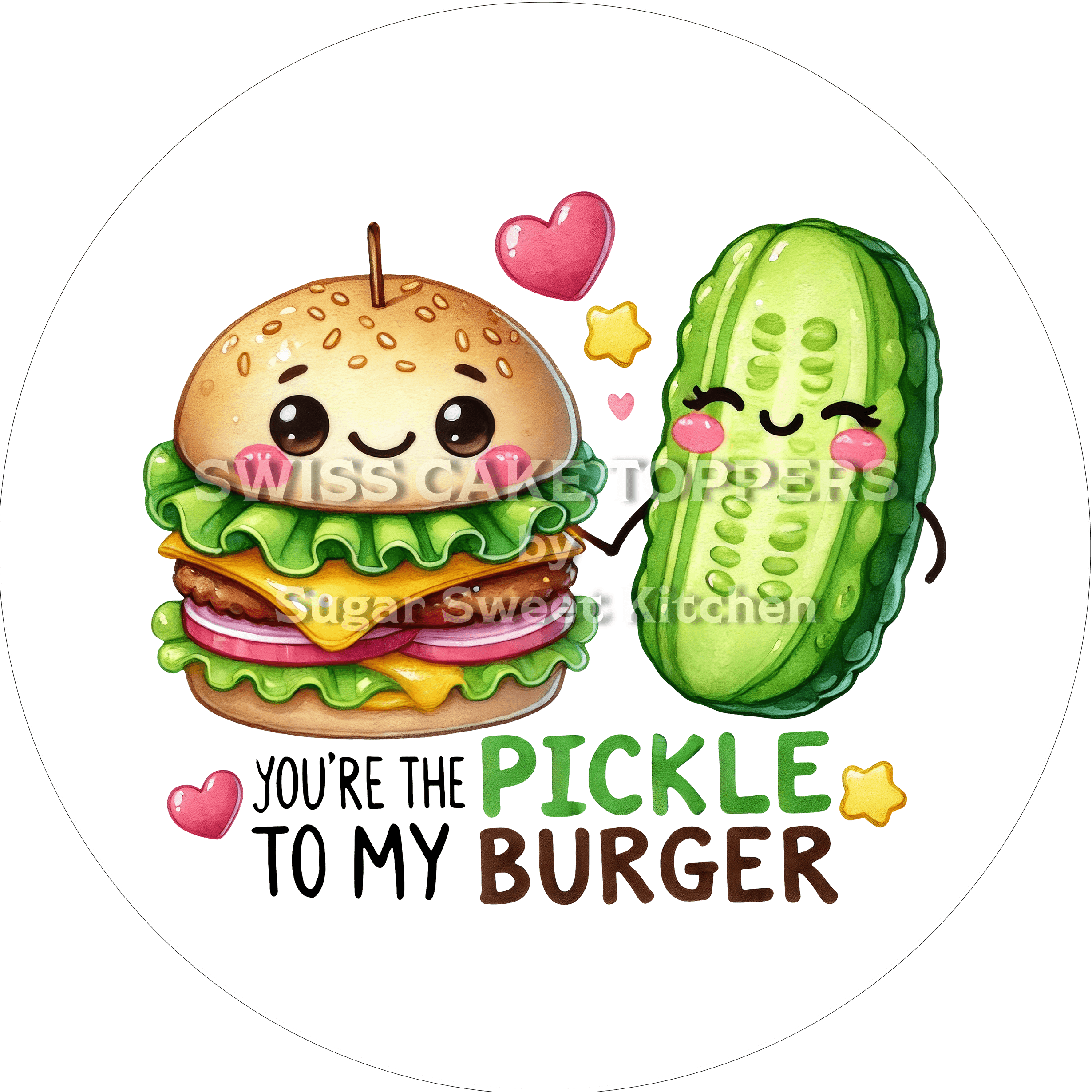 Süsser Valentins- Tortenaufleger LV5 - personalisierbar - Fondant- Torten- & Cupcakeaufleger Sugar Sweet Kitchen