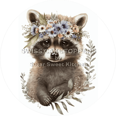 Süsser Waschbär-Tortenaufleger1 - personalisierbar
